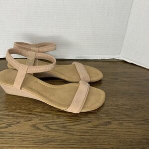 Alfani Step 'N Flex Valli Women's Dress Wedge Sandals in Nude